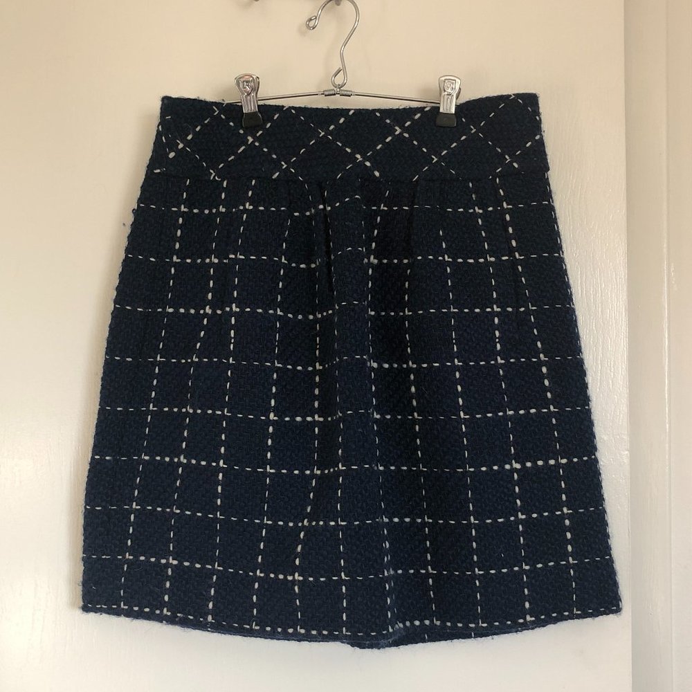 Maeve Navy Blue Checkered Skirt